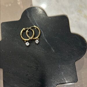 Mejuri Gold Hoop Earrings with Sapphire